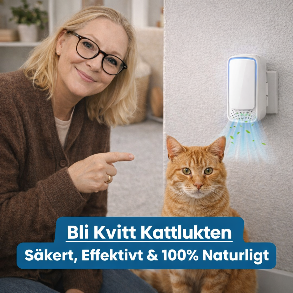 AllerClean™ – neutraliserar kattlukt direkt Inga filter. Ingen spray. Inga kemikalier – nästan helt tyst, och luften känns fräschare.